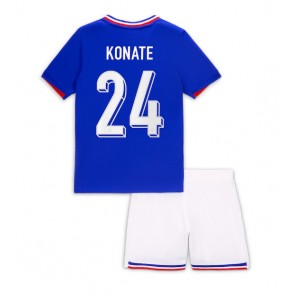 Frankrig Ibrahima Konate #24 Hjemmebanesæt Børn EM 2024 Kort ærmer (+ korte bukser)